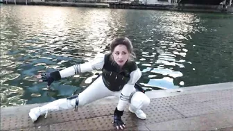 Beautiful models posed at the Chicago River Walk : Prof. S. K. Kim