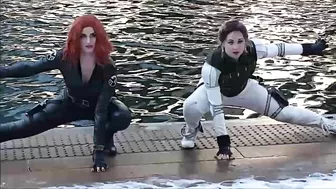 Beautiful models posed at the Chicago River Walk : Prof. S. K. Kim