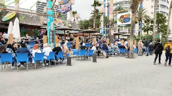 BENIDORM ???????? LEVANTE BEACH BARS SATURDAY MARCH 2022 Costa Blanca Spain Walking Tour 4K