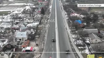 Ukraine War: Dramatic drone footage shows Russian convoy 'ambush'