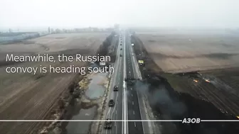 Ukraine War: Dramatic drone footage shows Russian convoy 'ambush'