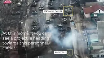 Ukraine War: Dramatic drone footage shows Russian convoy 'ambush'