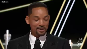 Will Smith hits Chris Rock on Oscars stage after joke about Jada Pinkett-Smith