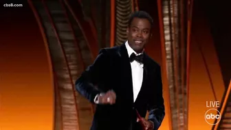 Will Smith hits Chris Rock on Oscars stage after joke about Jada Pinkett-Smith