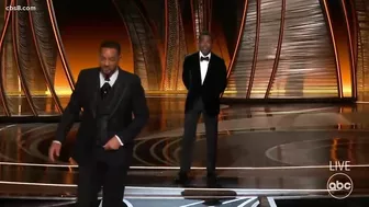 Will Smith hits Chris Rock on Oscars stage after joke about Jada Pinkett-Smith