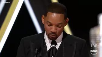 Will Smith hits Chris Rock on Oscars stage after joke about Jada Pinkett-Smith