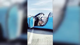 Yoga workout on a convertible Porsche - AMAZING!!