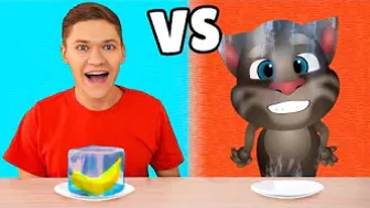 Talking Tom and Me - Mukbang Hot and Cold Food Challenge