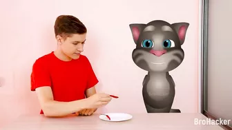 Talking Tom and Me - Mukbang Hot and Cold Food Challenge