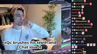 xQc brush his teeth roughly on Stream to teach Chat to always clean their Teeth anytime everywhere