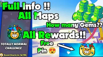 Totally Normal Challenge Brawl Stars April Fool Challenge Full info maps rewards guide FREE GEMS????