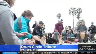 Locals, Foo Fighters fans gather to honor Taylor Hawkins with drum circle in Long Beach