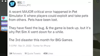 THIS ROBLOX GAME WAS HACKED... (Pet Simulator X ROBLOX DRAMA)