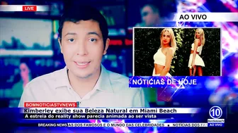 Kimberley Garner exibe sua Beleza Natural Em Miami Beach | Celebridades| BomNoticiasTV