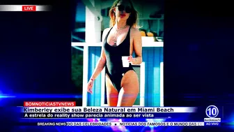 Kimberley Garner exibe sua Beleza Natural Em Miami Beach | Celebridades| BomNoticiasTV