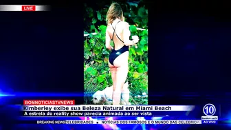 Kimberley Garner exibe sua Beleza Natural Em Miami Beach | Celebridades| BomNoticiasTV