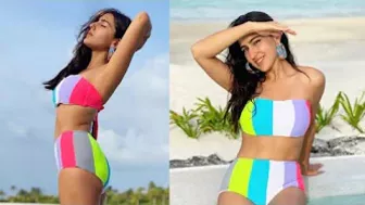 Sara Ali Khan HOT Bikini Look Posing On Beach In Maldives