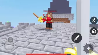 trolling my friend in a 1v1.. lol (roblox bedwars)