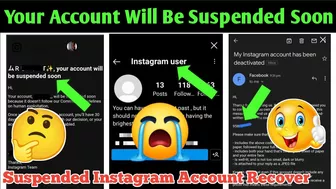 Your Account Will Be Suspended Soon Instagram Problem | Instagram Account Suspended | Disabled Insta