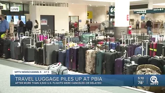 Baggage piles up at PBIA after travel cancellations, delays