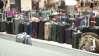 Baggage piles up at PBIA after travel cancellations, delays