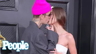 Justin Bieber and Hailey Baldwin Shut Down the Grammys Red Carpet with a Passionate Kiss! | PEOPLE