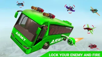 Army Bus Robot Car Game 3d - Flying Car Robot Games