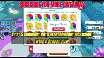 Mythical Atlantis Dragon Claw Giveaway -Weapon Fighting Simulator Roblox