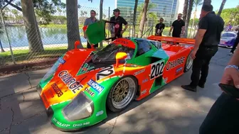 Mazda 4 rotor GT cars starting up at Long Beach GP, braping on pre grid