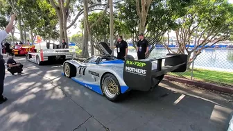 Mazda 4 rotor GT cars starting up at Long Beach GP, braping on pre grid