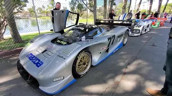 Mazda 4 rotor GT cars starting up at Long Beach GP, braping on pre grid