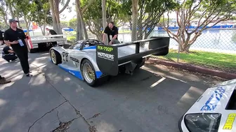 Mazda 4 rotor GT cars starting up at Long Beach GP, braping on pre grid