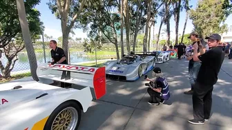 Mazda 4 rotor GT cars starting up at Long Beach GP, braping on pre grid