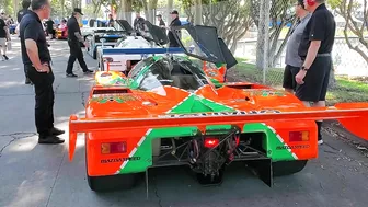 Mazda 4 rotor GT cars starting up at Long Beach GP, braping on pre grid