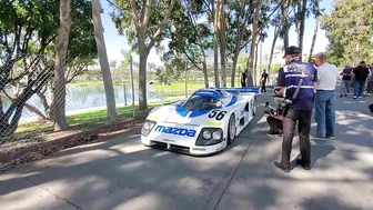 Mazda 4 rotor GT cars starting up at Long Beach GP, braping on pre grid