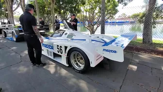 Mazda 4 rotor GT cars starting up at Long Beach GP, braping on pre grid