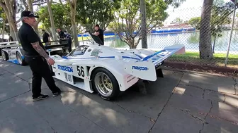 Mazda 4 rotor GT cars starting up at Long Beach GP, braping on pre grid