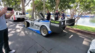 Mazda 4 rotor GT cars starting up at Long Beach GP, braping on pre grid