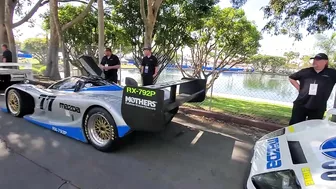 Mazda 4 rotor GT cars starting up at Long Beach GP, braping on pre grid