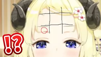 Viewer starts playing Tic-tac-toe on Watame's forehead during the stream [Hololive/Eng sub]