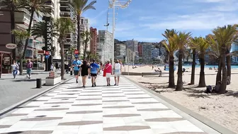 BENIDORM ???????? LEVANTE BEACH HOT & SUNNY APRIL 2022 Costa Blanca Walking Tour 4K