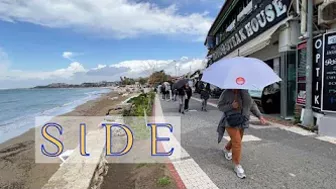 SIDE heute regnet es an der PROMENADE und Beach TÜRKEI #side #türkei