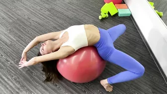 Full Body stretching ball exercise. Flexibility workout