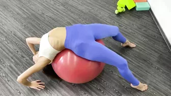 Full Body stretching ball exercise. Flexibility workout