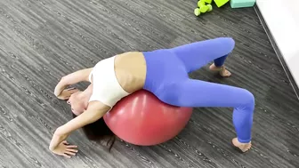 Full Body stretching ball exercise. Flexibility workout