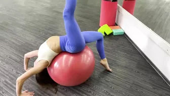 Full Body stretching ball exercise. Flexibility workout