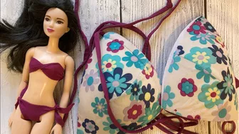 5 MINUTE EASY BARBIE BIKINI WITHOUT SEWING (from my old bikini)