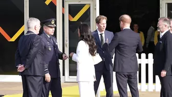 Meghan and Prince Harry arrive at the reception of the Invictus Games in The Hague | AFP