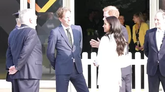 Meghan and Prince Harry arrive at the reception of the Invictus Games in The Hague | AFP