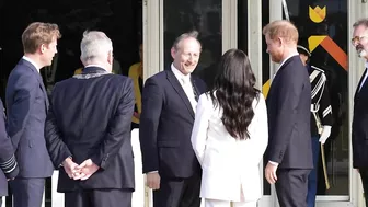 Meghan and Prince Harry arrive at the reception of the Invictus Games in The Hague | AFP